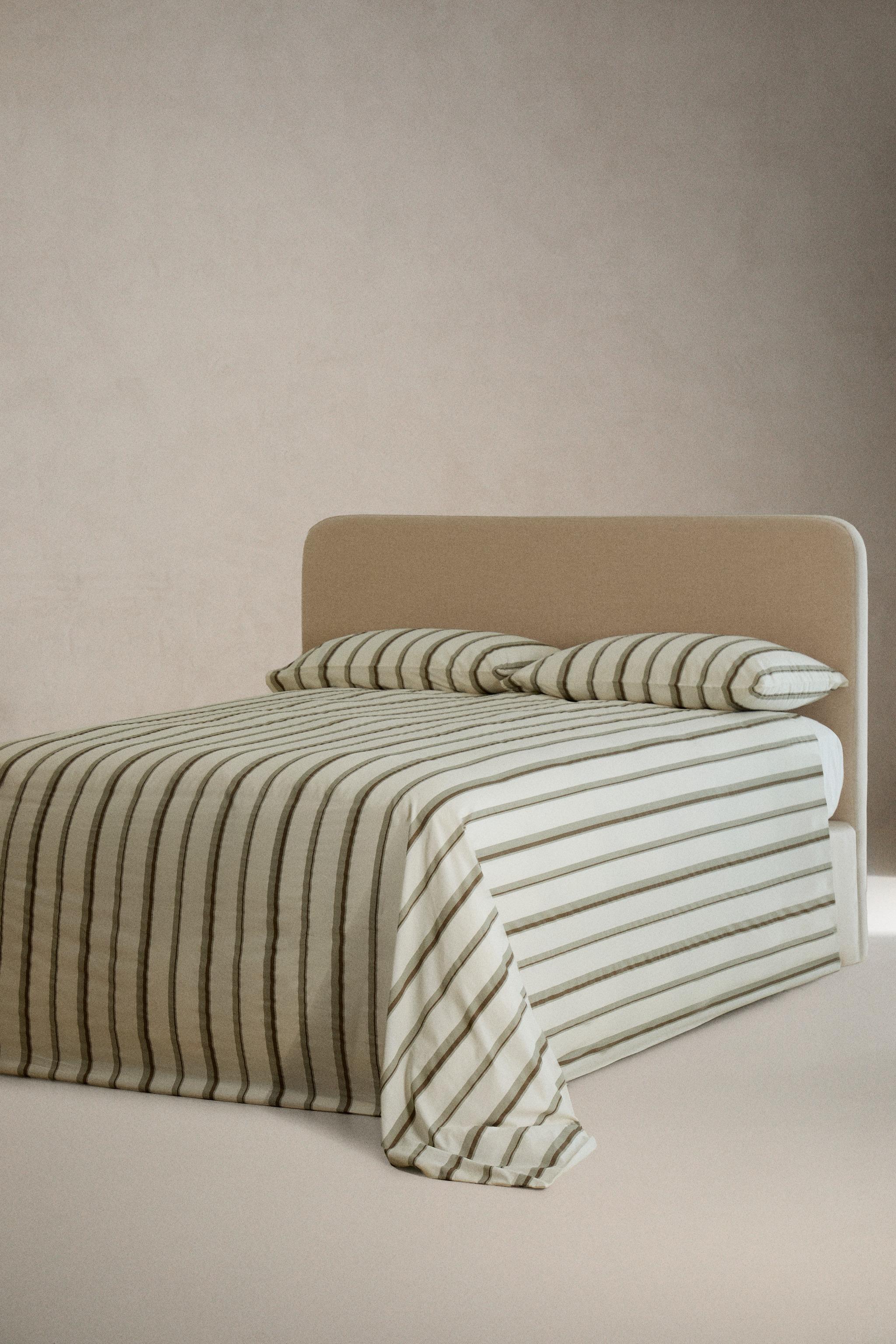 HOUSSE DE COUETTE PERCALE COTON À BANDES (300 FILS)